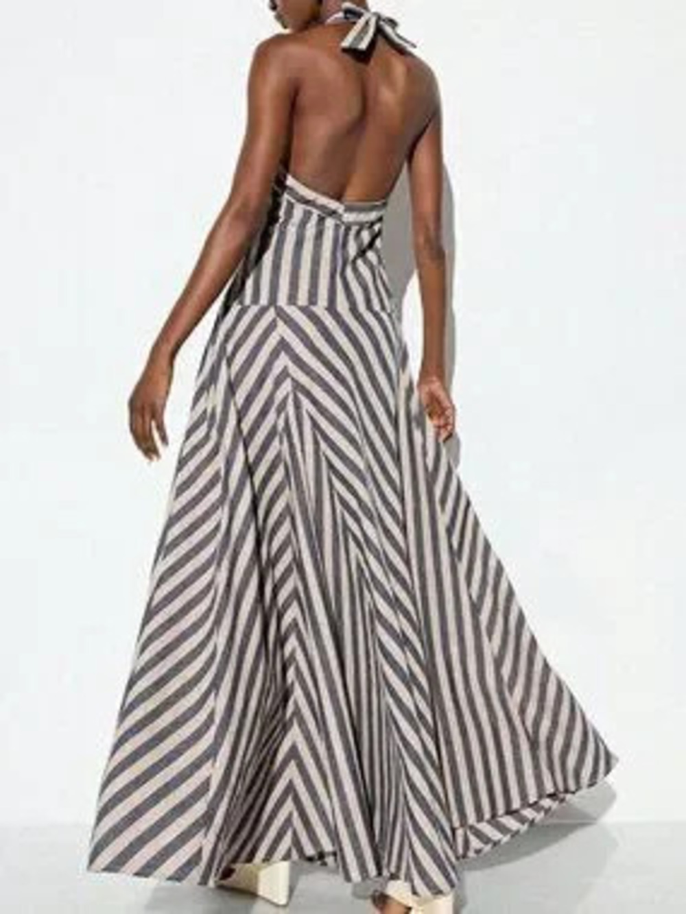 ZARA Multicolor Sexy Women's French Casual Halter Neck Dress
